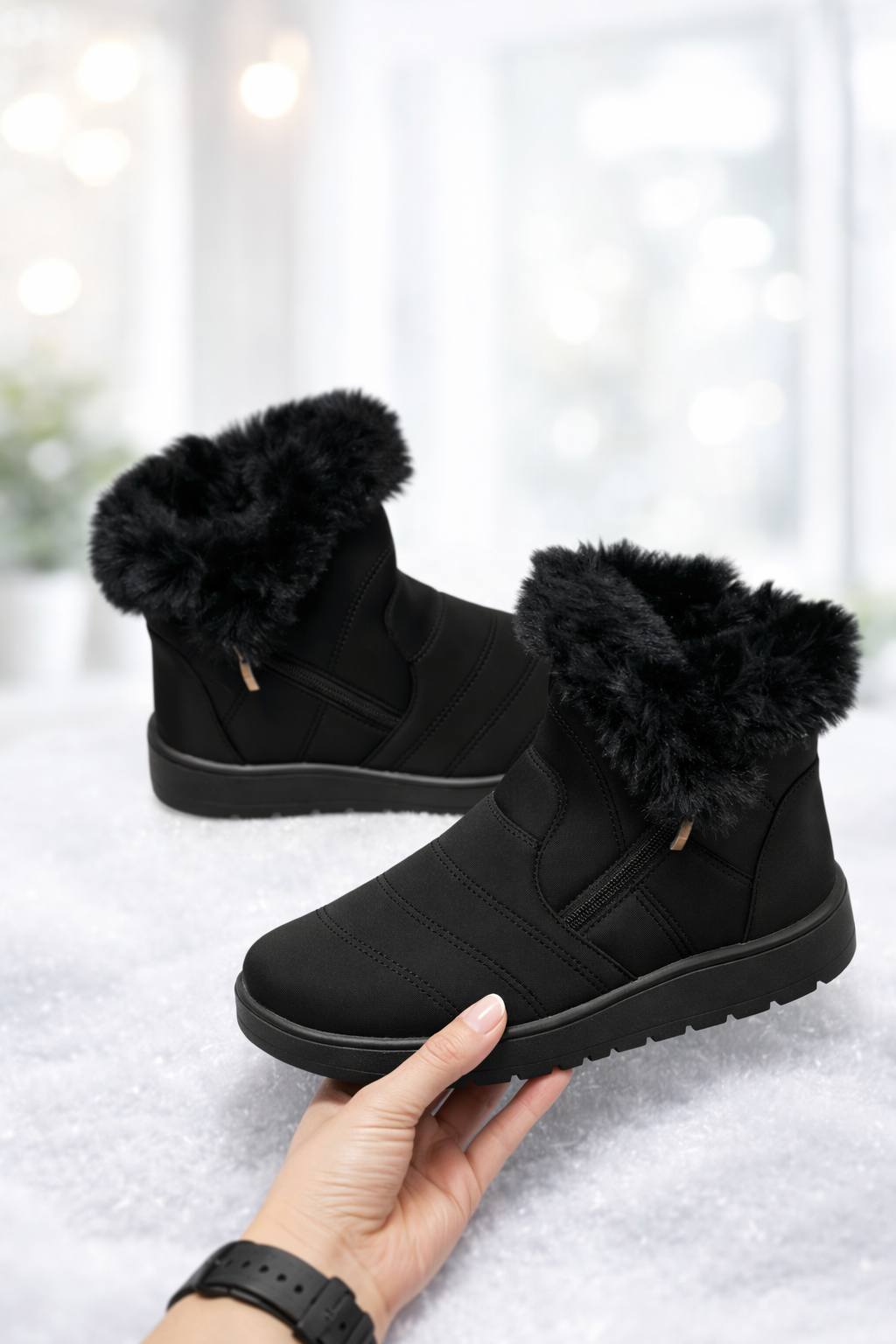 Juodi žieminiai batai